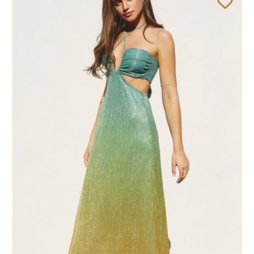 Confete Ombre Cut Out Open Back Midi Dress Small